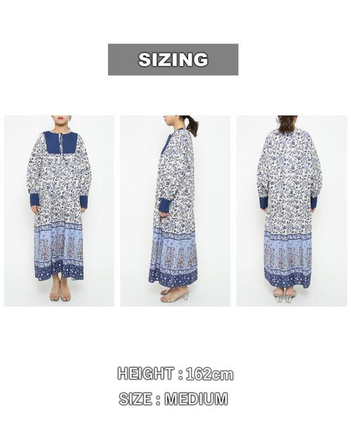 coen(コーエン)の「Market(マーケット)パネルプリントロングワンピース(ワンピース・レディース・コバルトブルー/ライトグレー・FREE)」の9枚目の写真