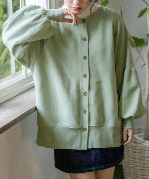 OLIVE des OLIVE（オリーブデオリーブ）の「2wayボリュームカーディガン（カーディガン/ボレロ・レディース・ライトグレー/ネイビー/アイボリー/ミント・FREE）」の4枚目の写真