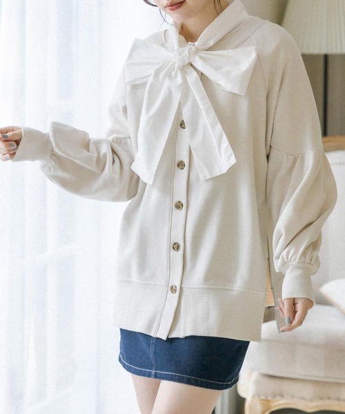 OLIVE des OLIVE（オリーブデオリーブ）の「2wayボリュームカーディガン（カーディガン/ボレロ・レディース・ライトグレー/ネイビー/アイボリー/ミント・FREE）」の12枚目の写真