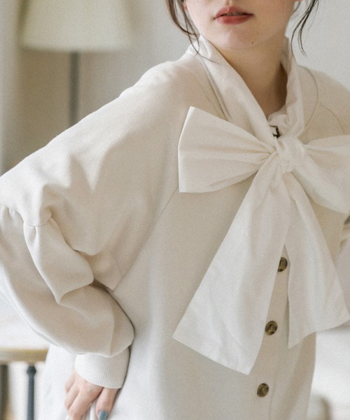 OLIVE des OLIVE（オリーブデオリーブ）の「2wayボリュームカーディガン（カーディガン/ボレロ・レディース・ライトグレー/ネイビー/アイボリー/ミント・FREE）」の9枚目の写真