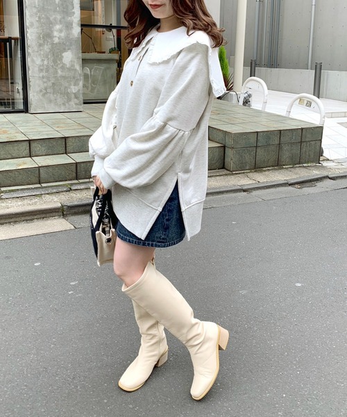 OLIVE des OLIVE（オリーブデオリーブ）の「2wayボリュームカーディガン（カーディガン/ボレロ・レディース・ライトグレー/ネイビー/アイボリー/ミント・FREE）」の17枚目の写真