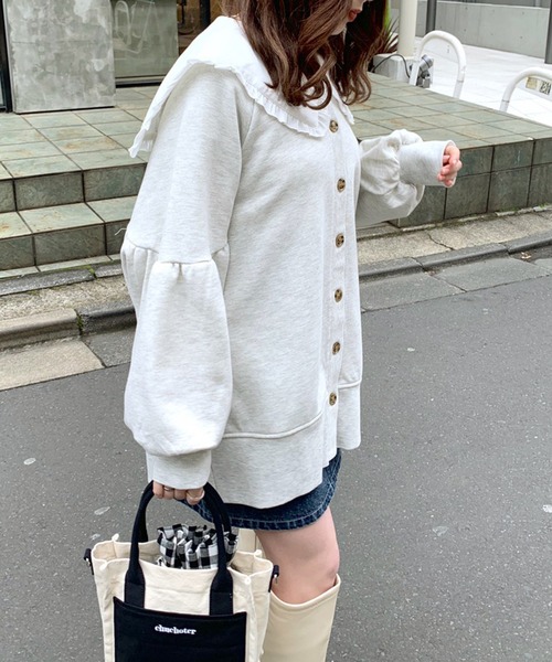 OLIVE des OLIVE（オリーブデオリーブ）の「2wayボリュームカーディガン（カーディガン/ボレロ・レディース・ライトグレー/ネイビー/アイボリー/ミント・FREE）」の13枚目の写真