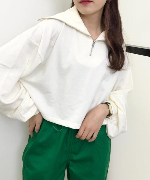 セール】ハーフZIPセーラー襟スウェット（Tシャツ/カットソー）｜INGNI