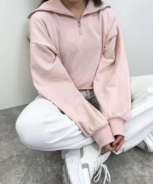 INGNI(イング)の「ハーフZIPセーラー襟スウェット(Tシャツ/カットソー・レディース・ピンク/オートミール/イエロー/ブラック/オフホワイト・M)」の12枚目の写真