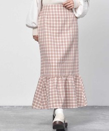 チェックスソフリルスカート