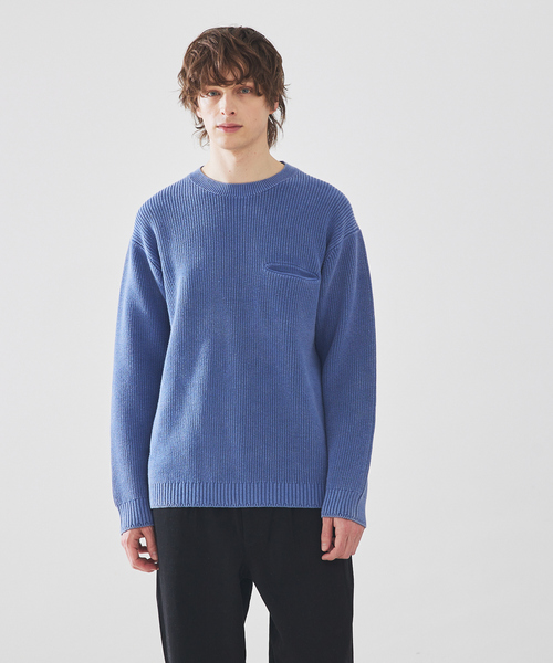 ABAHOUSE(アバハウス)の「畦編みフェードカラー コットン プルオーバー クルーネックニット(ニット/セーター・メンズ・サーモンピンク/グレイッシュベージュ/ブルー・48/44/46)」の5枚目の写真