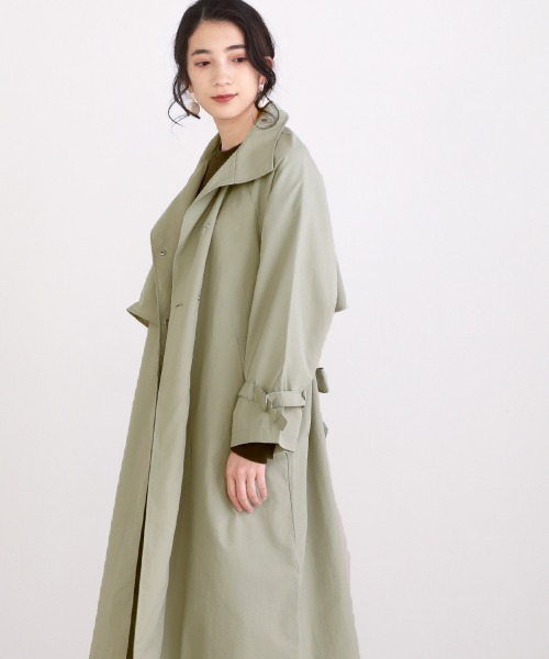 Bou Jeloud（ブージュルード）の「【WEB限定】スタンドカラ―スプリングコート（ステンカラーコート・レディース・ベージュ/オリーブ・FREE）」の8枚目の写真