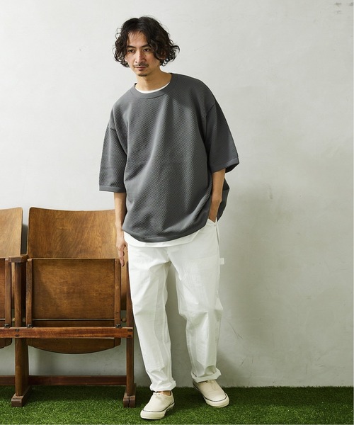 JOURNAL STANDARD relume(ジャーナルスタンダード レリューム)の「【半袖ニット+カットソーの2点SET】リサイクルポリエステルニット ”BIAS"(ニット/セーター・メンズ・グレー/ブルー/ベージュ/カーキ/ブラック/イエロー・MEDIUM/LARGE)」の15枚目の写真