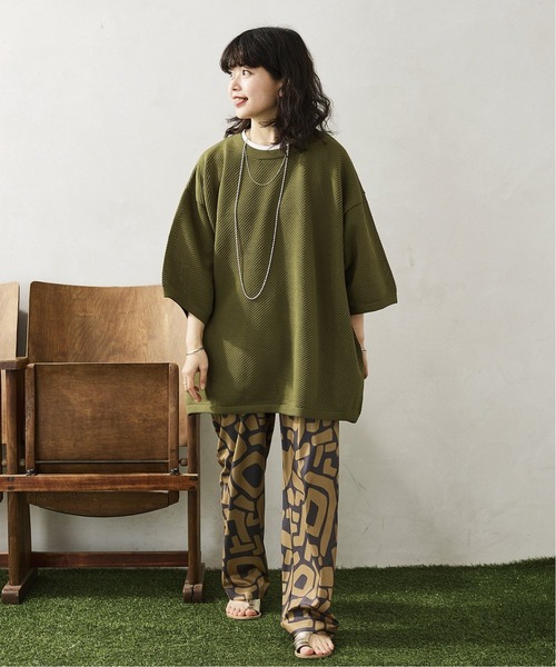 JOURNAL STANDARD relume(ジャーナルスタンダード レリューム)の「【半袖ニット+カットソーの2点SET】リサイクルポリエステルニット ”BIAS"(ニット/セーター・メンズ・グレー/ブルー/ベージュ/カーキ/ブラック/イエロー・MEDIUM/LARGE)」の19枚目の写真
