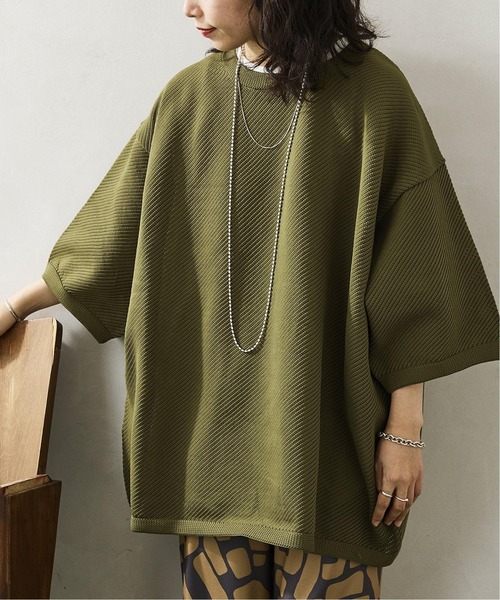 JOURNAL STANDARD relume(ジャーナルスタンダード レリューム)の「【半袖ニット+カットソーの2点SET】リサイクルポリエステルニット ”BIAS"(ニット/セーター・メンズ・グレー/ブルー/ベージュ/カーキ/ブラック/イエロー・MEDIUM/LARGE)」の22枚目の写真