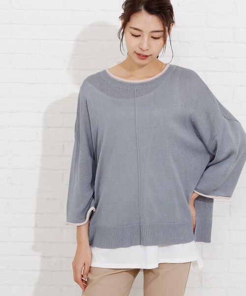 SHOO・LA・RUE(シューラルー)の「◆配色ロールアップニット+タンクトップ(その他トップス・レディース・ベージュ系その他2/ブラック系4/アイボリー系4/ライトグリーン系/ブルー系4/ピンク系9・00)」の5枚目の写真