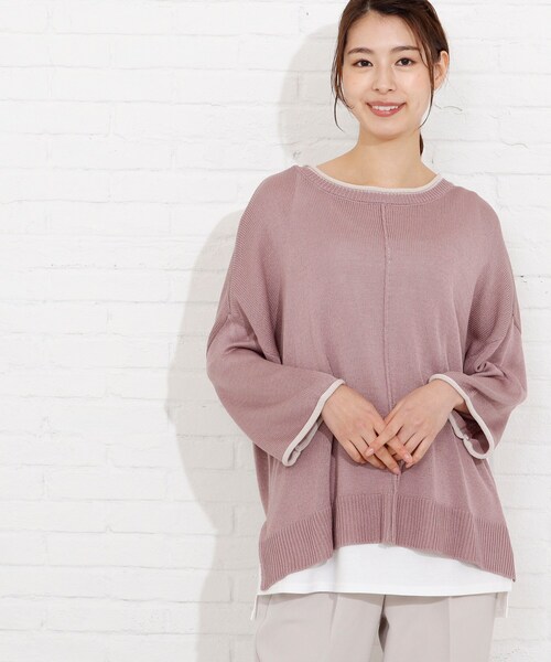 SHOO・LA・RUE(シューラルー)の「◆配色ロールアップニット+タンクトップ(その他トップス・レディース・ベージュ系その他2/ブラック系4/アイボリー系4/ライトグリーン系/ブルー系4/ピンク系9・00)」の6枚目の写真