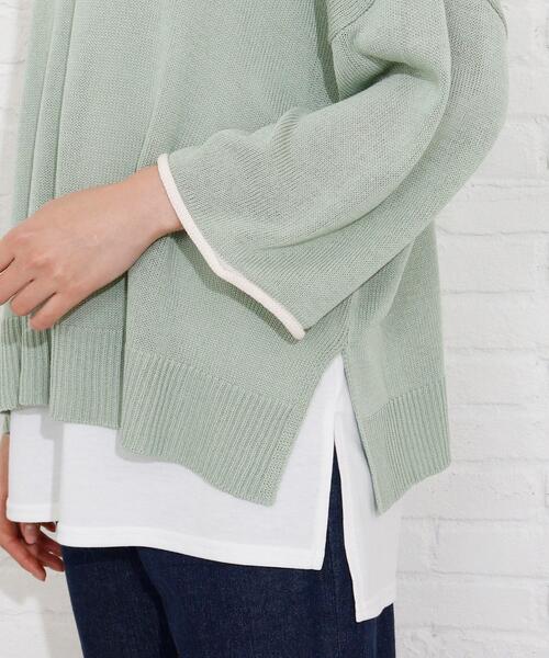 SHOO・LA・RUE(シューラルー)の「◆配色ロールアップニット+タンクトップ(その他トップス・レディース・ベージュ系その他2/ブラック系4/アイボリー系4/ライトグリーン系/ブルー系4/ピンク系9・00)」の12枚目の写真