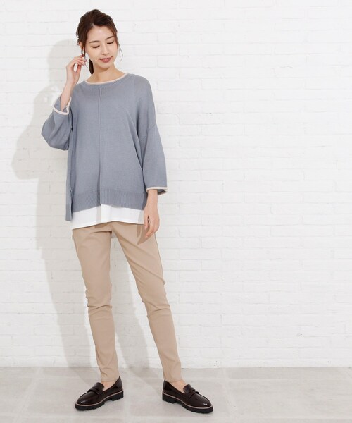 SHOO・LA・RUE(シューラルー)の「◆配色ロールアップニット+タンクトップ(その他トップス・レディース・ベージュ系その他2/ブラック系4/アイボリー系4/ライトグリーン系/ブルー系4/ピンク系9・00)」の21枚目の写真