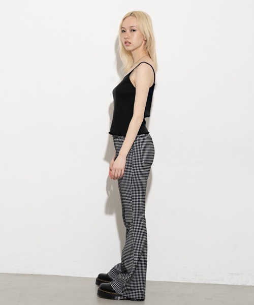 シャネルのブラック シースルー キャミソール ロゴ入り X-girl（エックスガール）の「MILLS LOGO CAMISOLE