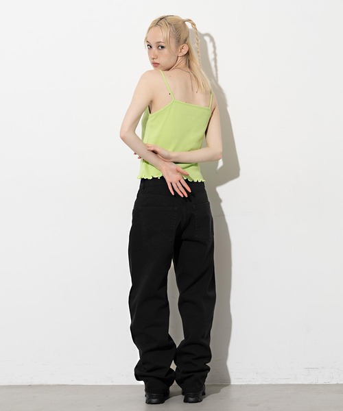 X-girl(エックスガール)の「MILLS LOGO CAMISOLE(キャミソール・レディース・ホワイト/ブラック/パープル/ライトグリーン・S/M)」の10枚目の写真