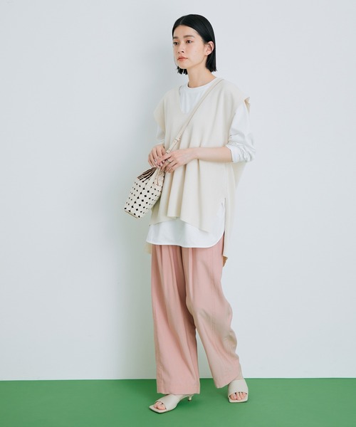 ADAM ET ROPE'（アダムエロペ）の「【アウトレット店舗・WEB限定】コードレーンステッチワークパンツ（その他パンツ・レディース・ピンク/ミント/ネイビー・36/38）」の19枚目の写真