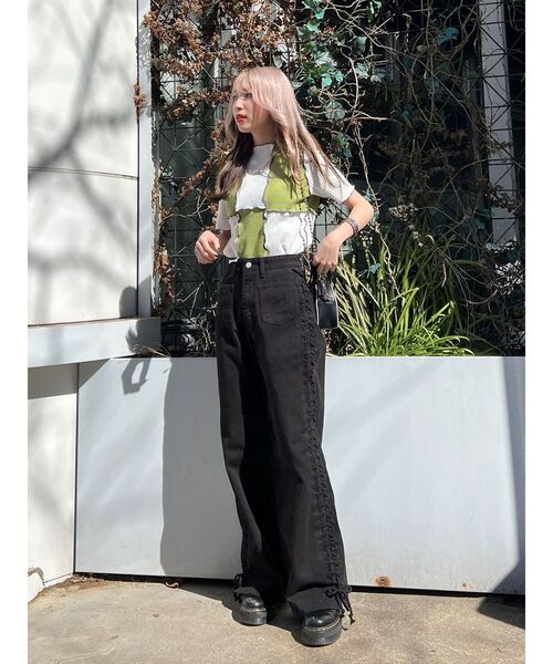 jouetie(ジュエティ)の「チェッカーメロートップス【セットアップ対応】(Tシャツ/カットソー・レディース・ブラック/レッド/ボルドー/グリーン・MEDIUM)」の11枚目の写真