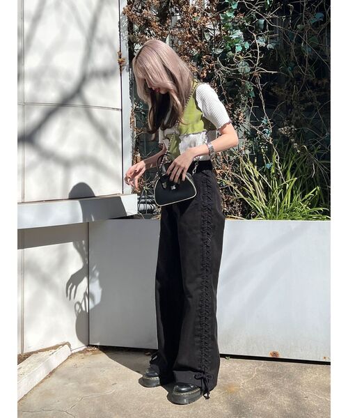 jouetie(ジュエティ)の「チェッカーメロートップス【セットアップ対応】(Tシャツ/カットソー・レディース・ブラック/レッド/ボルドー/グリーン・MEDIUM)」の14枚目の写真