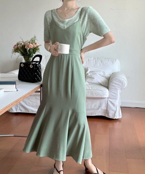 セール】ウエストマークマーメードキャミワンピース（ワンピース