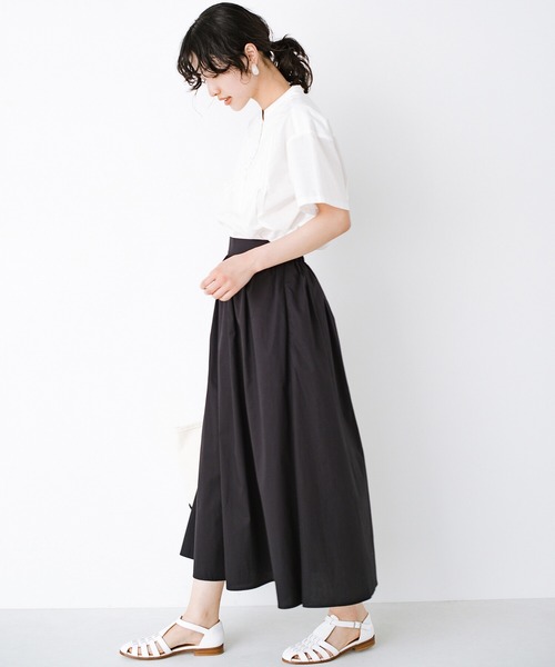 haco!(ハコ)の「異素材遣いの衿がきちんとかわいい!PBPオーガニックコットン ちょい袖Tシャツ(Tシャツ/カットソー・レディース・オフホワイト/ダークネイビー・SMALL/MEDIUM/LARGE/X-LARGE)」の19枚目の写真