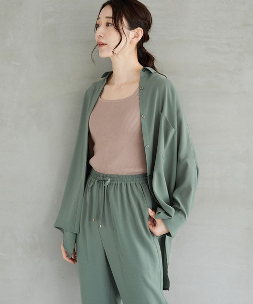 LEPSIM（レプシィム）の「【たよれるKNITシリーズ】14ゲージマルチキノウニットタンク　254673（タンクトップ・レディース・ブラック/ベージュ/グリーン/キナリ・FREE）」の4枚目の写真