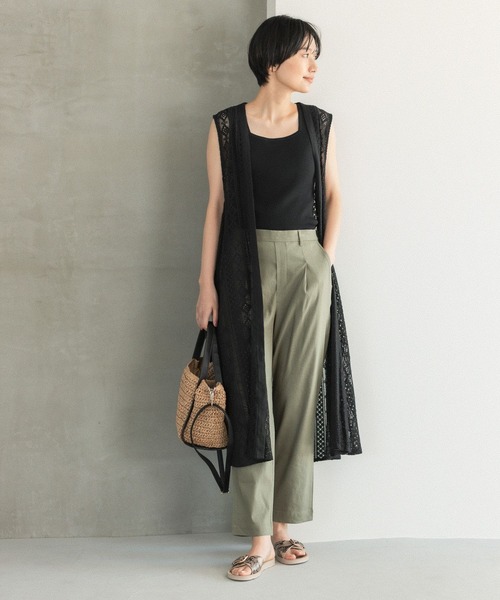 LEPSIM（レプシィム）の「【たよれるKNITシリーズ】14ゲージマルチキノウニットタンク　254673（タンクトップ・レディース・ブラック/ベージュ/グリーン/キナリ・FREE）」の5枚目の写真