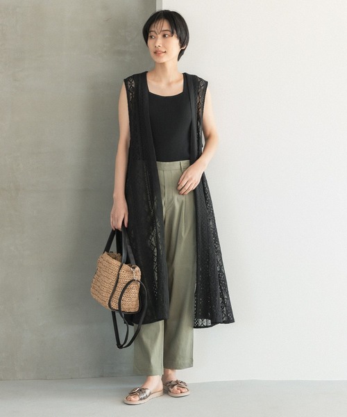 LEPSIM（レプシィム）の「【たよれるKNITシリーズ】14ゲージマルチキノウニットタンク　254673（タンクトップ・レディース・ブラック/ベージュ/グリーン/キナリ・FREE）」の6枚目の写真