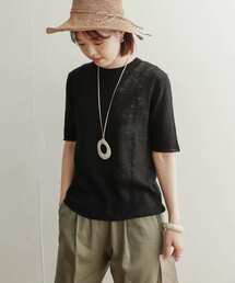 URBAN RESEARCH DOORS | リネンクルーネックプルオーバー(Tシャツ/カットソー)