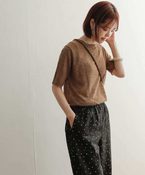 URBAN RESEARCH DOORS（アーバンリサーチドアーズ）の「リネンクルーネックプルオーバー（Tシャツ/カットソー・レディース・ブラック/ブラウン/ベージュ・MEDIUM）」の8枚目の写真