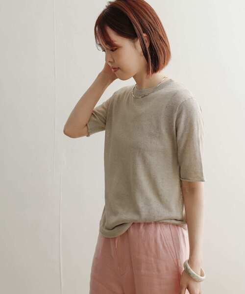 URBAN RESEARCH DOORS（アーバンリサーチドアーズ）の「リネンクルーネックプルオーバー（Tシャツ/カットソー・レディース・ブラック/ブラウン/ベージュ・MEDIUM）」の16枚目の写真