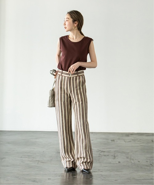 Noble(ノーブル)の「《追加2》スビンコットンスムースUネックTシャツ(Tシャツ/カットソー・レディース・ブラック/ブラウン/グレー・FREE)」の11枚目の写真