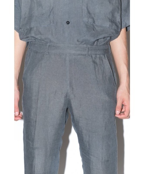 Badhiya(バディ―ヤ)の「FLARE TROUSER-linen-(その他パンツ・メンズ・ブラック/グリーン・1/2)」の7枚目の写真