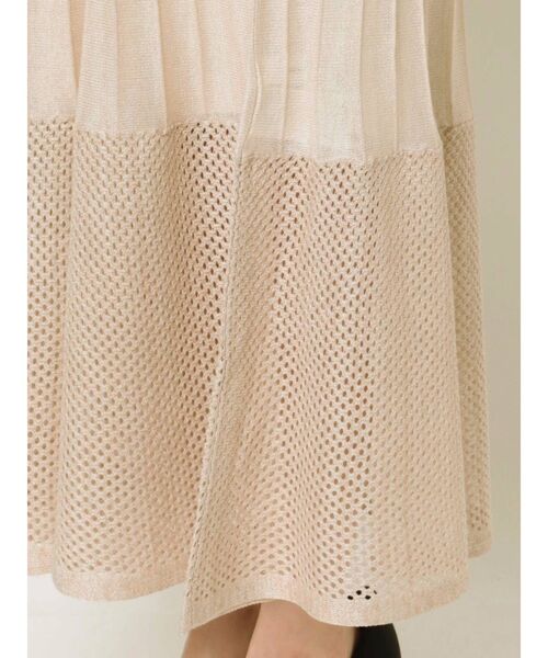 LAGUNAMOON（ラグナムーン）の「ウエストマークメッシュニットワンピース（ワンピース・レディース・パープル/ライトグリーン/アイボリー・SMALL/MEDIUM）」の4枚目の写真