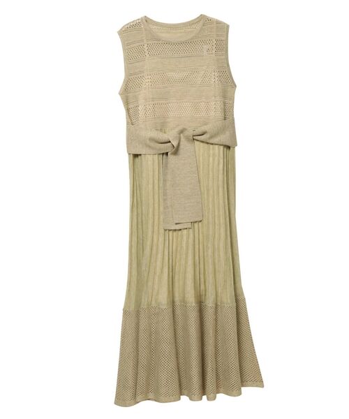 LAGUNAMOON（ラグナムーン）の「ウエストマークメッシュニットワンピース（ワンピース・レディース・パープル/ライトグリーン/アイボリー・SMALL/MEDIUM）」の8枚目の写真