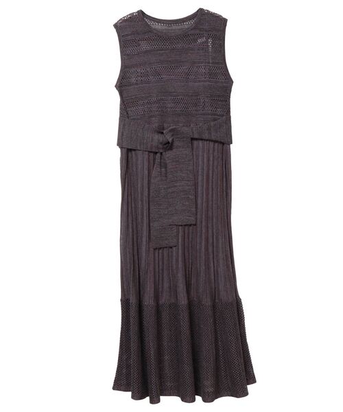 LAGUNAMOON（ラグナムーン）の「ウエストマークメッシュニットワンピース（ワンピース・レディース・パープル/ライトグリーン/アイボリー・SMALL/MEDIUM）」の9枚目の写真