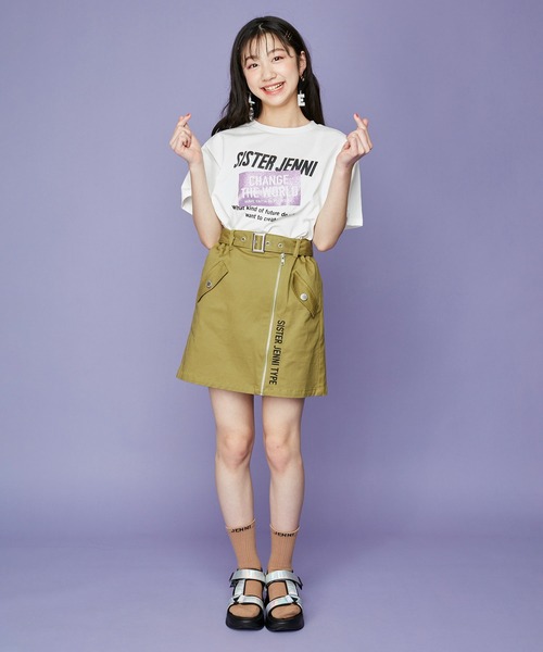 SISTER JENNI（SISTER JENNI）の「ベルト付き台形ＺＩＰスカパン（その他パンツ・キッズ・オフホワイト/ブラック/カーキ・130cm/140cm/150cm/160cm）」の11枚目の写真