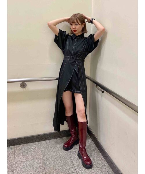 jouetie(ジュエティ)の「ハーフスリーブラップワンピース(ワンピース・レディース・オフホワイト/グレー/ブラック/グリーン・MEDIUM)」の14枚目の写真