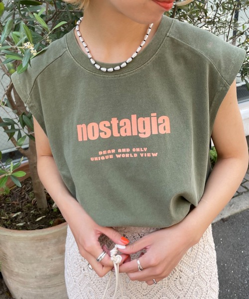 CIAOPANIC(チャオパニック)の「デイリー使いにお勧め、nostalgiaビンテージライクノースリTEE(Tシャツ/カットソー・レディース・ブラウン/カーキ/アイボリー・FREE)」の3枚目の写真