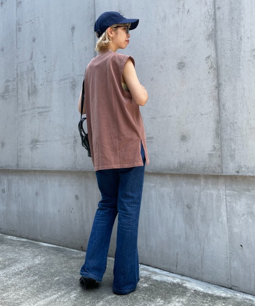 CIAOPANIC(チャオパニック)の「デイリー使いにお勧め、nostalgiaビンテージライクノースリTEE(Tシャツ/カットソー・レディース・ブラウン/カーキ/アイボリー・FREE)」の18枚目の写真