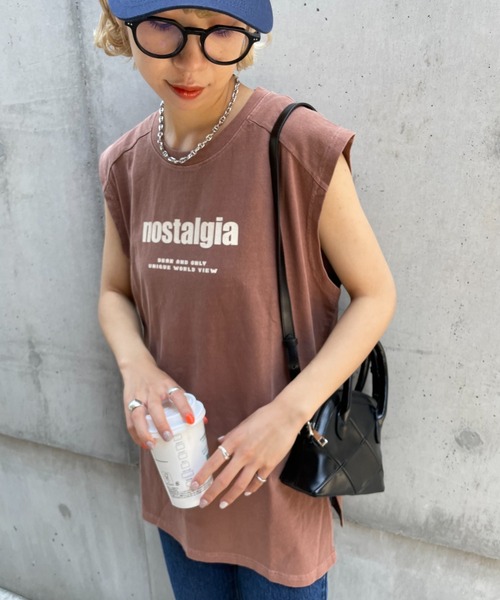CIAOPANIC(チャオパニック)の「デイリー使いにお勧め、nostalgiaビンテージライクノースリTEE(Tシャツ/カットソー・レディース・ブラウン/カーキ/アイボリー・FREE)」の17枚目の写真