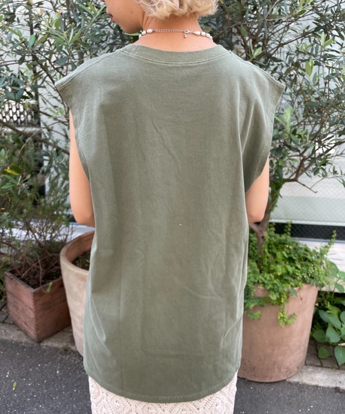 CIAOPANIC(チャオパニック)の「デイリー使いにお勧め、nostalgiaビンテージライクノースリTEE(Tシャツ/カットソー・レディース・ブラウン/カーキ/アイボリー・FREE)」の12枚目の写真