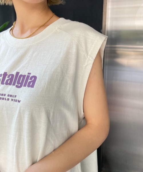 CIAOPANIC(チャオパニック)の「デイリー使いにお勧め、nostalgiaビンテージライクノースリTEE(Tシャツ/カットソー・レディース・ブラウン/カーキ/アイボリー・FREE)」の5枚目の写真