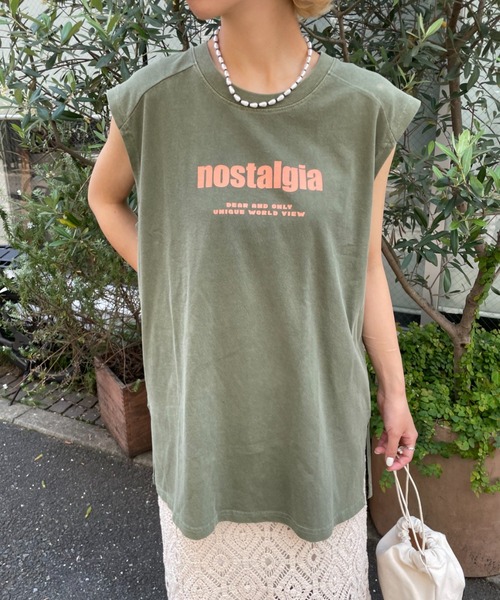 CIAOPANIC(チャオパニック)の「デイリー使いにお勧め、nostalgiaビンテージライクノースリTEE(Tシャツ/カットソー・レディース・ブラウン/カーキ/アイボリー・FREE)」の20枚目の写真
