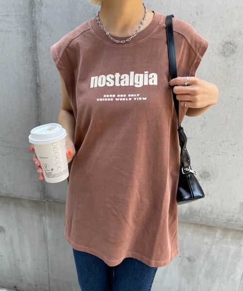 CIAOPANIC(チャオパニック)の「デイリー使いにお勧め、nostalgiaビンテージライクノースリTEE(Tシャツ/カットソー・レディース・ブラウン/カーキ/アイボリー・FREE)」の16枚目の写真