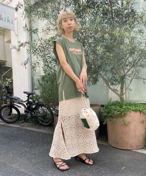 CIAOPANIC(チャオパニック)の「デイリー使いにお勧め、nostalgiaビンテージライクノースリTEE(Tシャツ/カットソー・レディース・ブラウン/カーキ/アイボリー・FREE)」の21枚目の写真