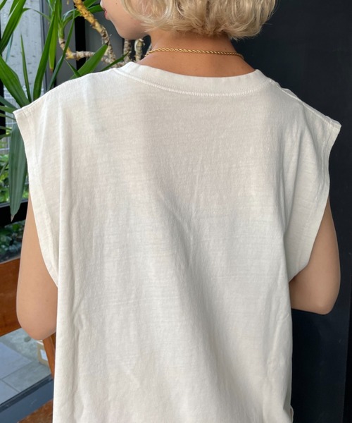 CIAOPANIC(チャオパニック)の「デイリー使いにお勧め、nostalgiaビンテージライクノースリTEE(Tシャツ/カットソー・レディース・ブラウン/カーキ/アイボリー・FREE)」の6枚目の写真