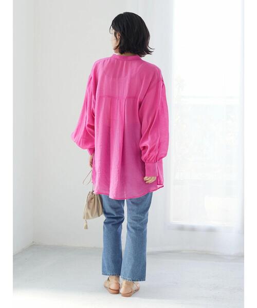 ELENCARE DUE(エレンカーレデュエ)の「・ELENCARE DUE シアーロングスリーブシャツ(シャツ/ブラウス・レディース・ブラック/ピンク/グレー/グリーン・FREE)」の7枚目の写真