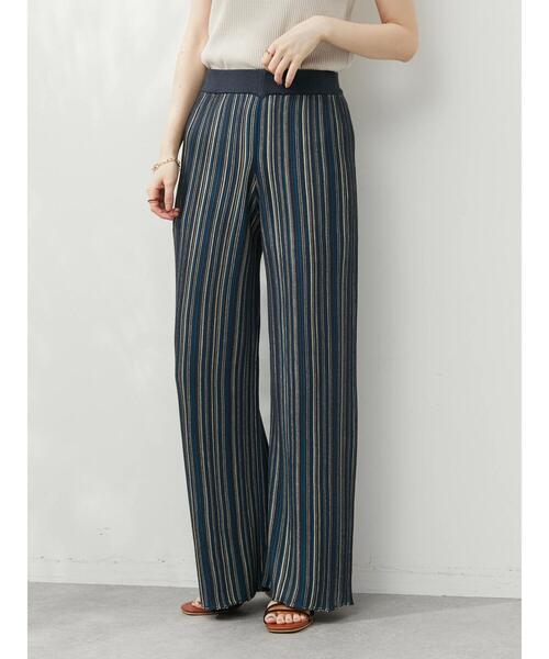 Green　Parks（グリーンパークス）の「ジャガード編みストライプニットパンツ（その他パンツ・レディース・ブラウン/ダークグレー・FREE）」の19枚目の写真