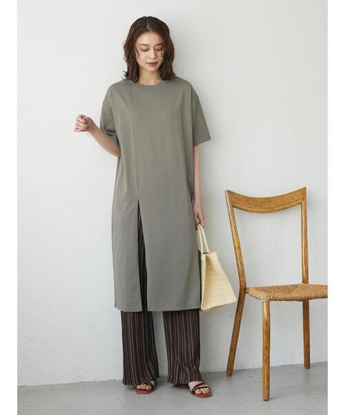 Green　Parks（グリーンパークス）の「ジャガード編みストライプニットパンツ（その他パンツ・レディース・ブラウン/ダークグレー・FREE）」の5枚目の写真